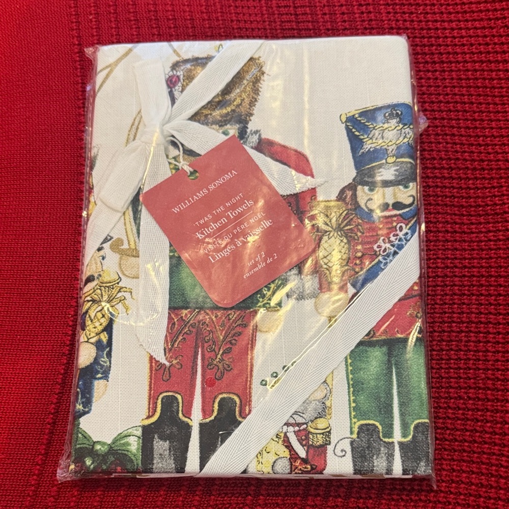 Williams Sonoma Twas the Night before Christmas Nutcracker Kitchen Towels